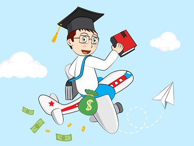 Study Abroad blue cloud illustration money planes sky study study abroad