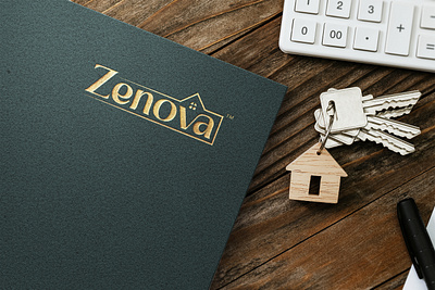 Zenova - Real Estate Logo Design 3d agent branding home logo house logo logo creator logo design logo designer luxury logo maker minimal modern real estate real estate logo real estate logo designer type typography unique zenova logo