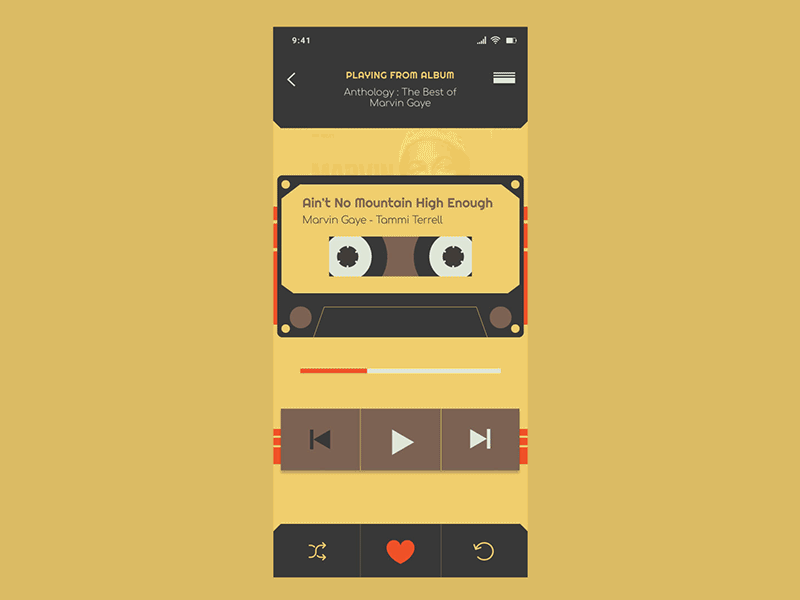 Music Player Animated - Daily UI #009 animation daily ui challenge dailyui design gif music music app musicplayer