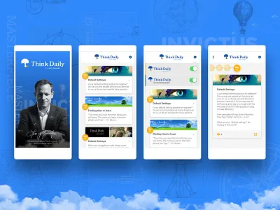 App Design - Think Daily Motivation app app dashboard application colorful contractor design icon landing logo motivational think daily ui web design