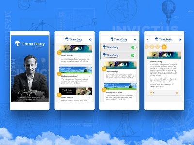 App Design - Think Daily Motivation app app dashboard application colorful contractor design icon landing logo motivational think daily ui web design