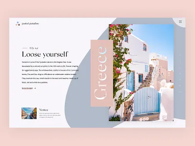 Pastel Paradise clean header minimal serif simple travel typography ui web web design website