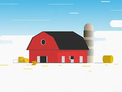 The barn barn design flat illustration vector