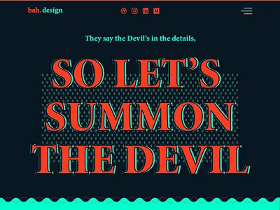 Devil's in the Details brutalism brutalist design devil portfolio splash splashpage typography wireframe