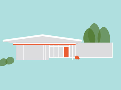 Mid Century Modern Home _Eichler home illustration illustration mid mod midcenturymodern motion