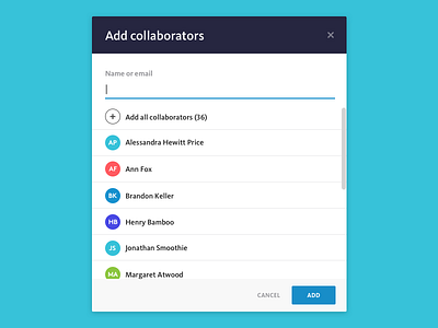 Add collaborator improvement add collaborator design modal product ui