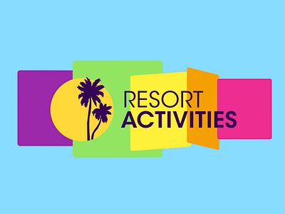 Harrah's Resort Activities 70s brand identity branding casino colors design flat gaming icon identity logo minimalist palm trees pastel resort retro simple sky blue summer