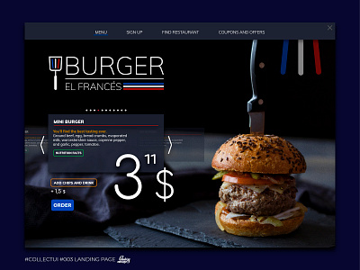 003 Landing 003 branding collect ui daily003 dailyui design designer food french hamburger identity landing page ui uidesign uiinspiration ux web website