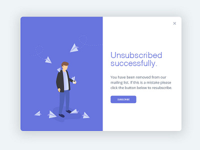 Unsubscribe illustrations isometric ui web widget