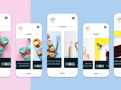Flour Power - Lallush Baking Blog app bake blog design flat food app horizontal scroll mobile ui ux