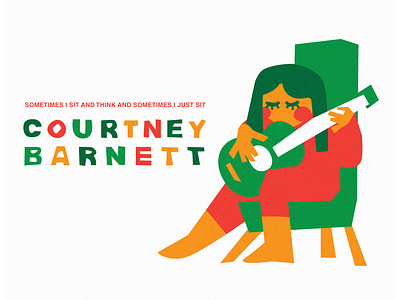 Courtney Barnett: Sometimes I Sit And Think album art band chair color courtney barnett cut paper guitar illustration illustrator music vector