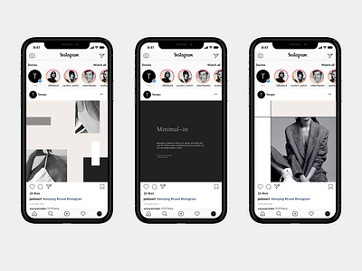 Essentialist Social Media editorial fashion indesign instagram layout minimal photoshop post template temply