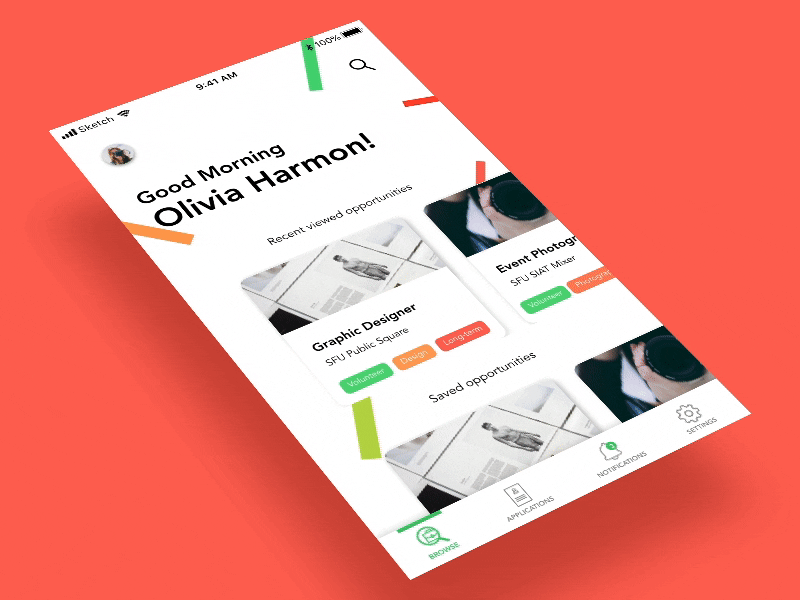 Scope - Campus Volunteer SeekingApp animation app design ui ux
