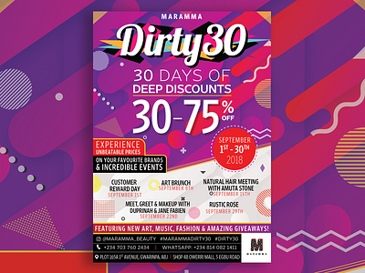 Dirty30 Flyer advert africa art banner branding design designsbyes discount flyer flyer design illustration lagos layout logo nigeria poster promo type typography vector