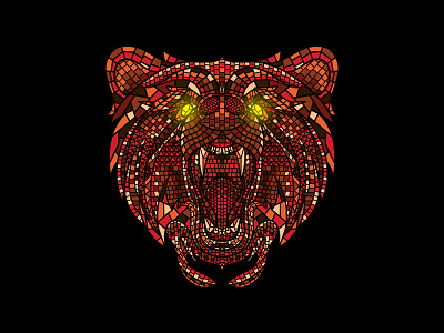 Grizzly Mosaic animal artsy artwork bear digital art graphic design grizzly illustration logo mosail ornamental pattern photoshop tattoo typography vector vintage