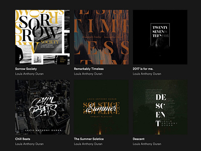 Mixtape Cover Artworks Set 1 album artwork calligraphy clean cover art design logo mixtape spotify type typography