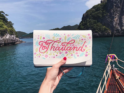 Thailand Travel Lettering adventure analog calligraphy color design drawing hand lettering illustration lettering sketchbook thailand travel