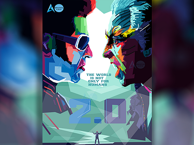 2.0 Movie Wpap Poster art bollywood branding colors cover design graphic illustration illustrator logo poly pop portfolio portrait poster typography ui vector website wpap