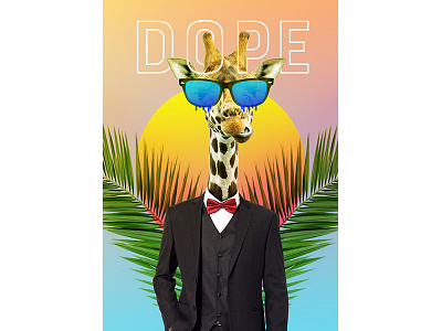 Dope animal dope giraffe gradient graphic design photomanipulation photoshop