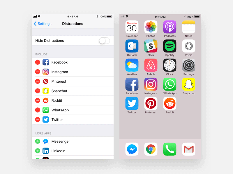 iOS Concept: Distractions concept distractions friction gif ios iphone nudge settings time