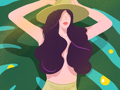 The end of summer character girl illustration