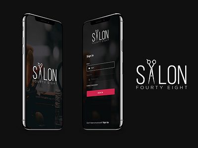 Salon App Concept Login & Splash dark theme login logo salon sign in splash