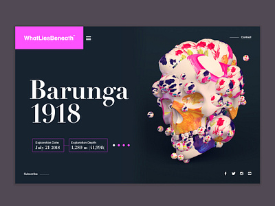 Barunga 1918 cinema4d design landing page minimal minimal app serif skull ui ux