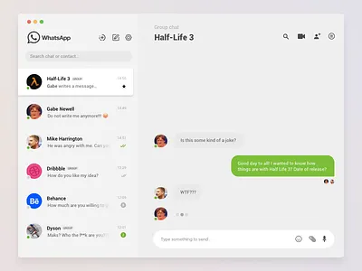 Direct Messaging 𐄂 Daily UI 100daychallenge app challenge chat dailyui design desktop direct message fun inspiration interface maxos messaging messenger sketch ui uichallenge ux whatsapp