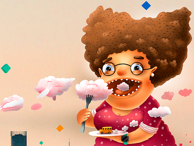 Anuka, Janna, Davai! advertising cartoon cg character city food illustration urban woman