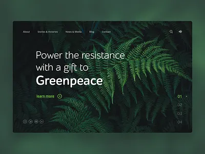 Greenpeace browser card concept design home interface logo site typography ui ux web