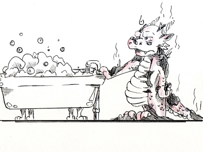 Hard day black dragon ink inkdragon white