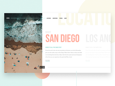 Visit SoCal adobe photoshop adobe xd interface losangeles photo san diego typography ui web