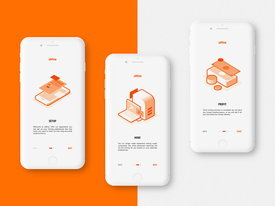 Onboarding Screens app application bitcoin crypto design illustraion mobile money onboarding screen tech ui ux