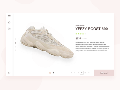 UI CARD / YEEZYBOOST 500 adidas desiginspiration e commerce ui card userinterfacedesign yeezy