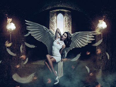 Angel & Dungeon - 2018 3d adobe artwork beauty retouching creative retouching design digital art digital artist fire girl graphic design illustration model photo editing photomanipulation photoshop retouch retoucher retouching retouchlab