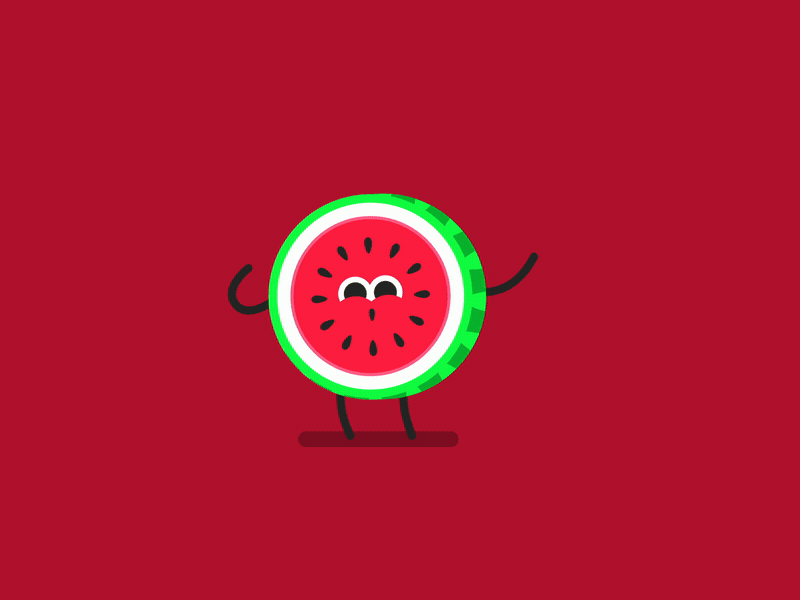 Watemelon after effects animation barcelona character character animation character design dancing flat flat design food fruit gif illustration loop motion graphics watermelon