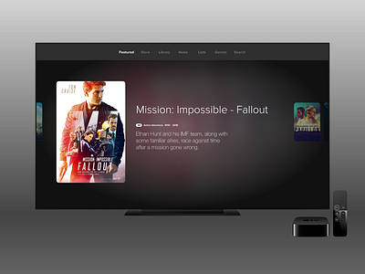 Movies Concept - Dark Theme app appletv movies tv ui ux