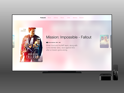 Movies Concept - Light Theme app appletv movies tv ui ux