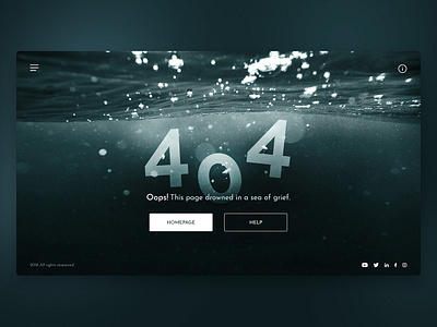 Daily UI - #008 404 Page 404 app art concept dailyui dailyui008 dark design desktop dribbble error 404 not found photoshop sea ui user experience user interface ux webdesign website