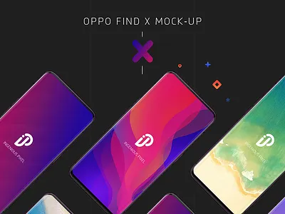Oppo Find X Mockup illuatration interaction mobile device mockup oppo oppo find x