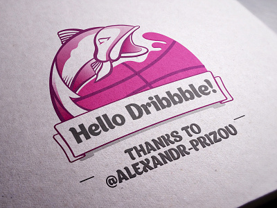 Hello Dribble characters illustration logo toons vector