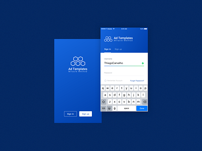 Ad Templates - Login / Sign up 2d app blue clean dashboard design form iphone login login form mobile onbording register screen signup singin ui user ux web