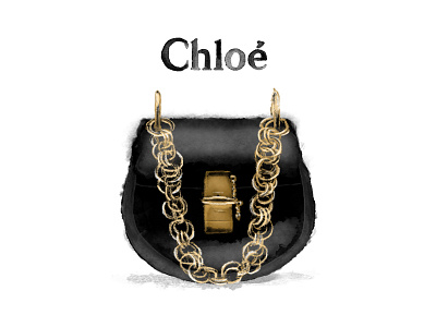 Chloé Bag Illustration creative design detail fashion graphic graphic art illustration photoshop typography water color