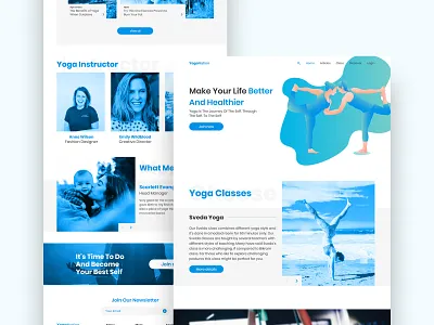 Yoga Home Page character home page illustration interaction landing page page ui ui ux ui design ux web design yoga
