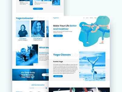 Yoga Home Page character home page illustration interaction landing page page ui ui ux ui design ux web design yoga