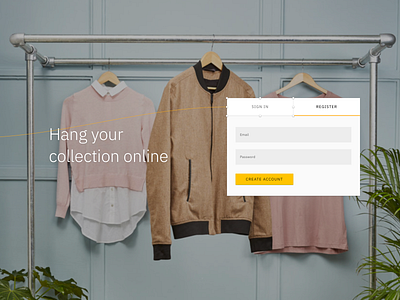 Hang your collection online login material material ui register sign in sign up