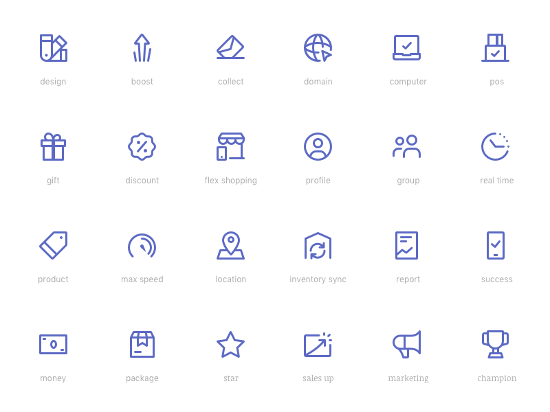Example of Single Color UI Icon Set