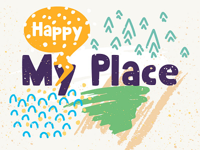 My happy place add ons brush creative veila illustrator photoshop procreate set stump