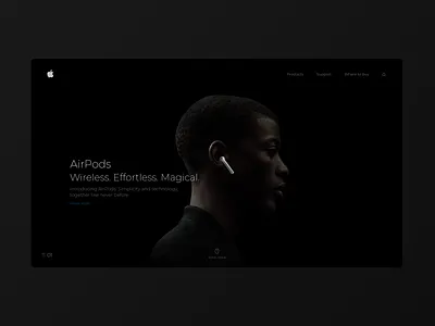 Apple Airpods website concept airpods apple hero section typogaphy uiux design visual design website