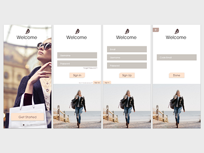 Welcome - SignIn & SignUp design fashion fashionapp mobile app uiuxdesign